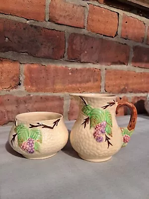 Buy Vintage Wade Pottery Milk Jug & Sugar Bowl   Bramble   Pattern • 10£