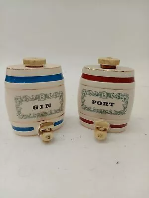 Buy Wade Royal Victoria England Pottery Gin And Port Barrel Decanters Vintage  • 1.99£