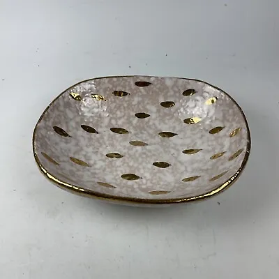Buy Rare Bitossi Gold Feather Piume Bowl By Aldo Londi Ceramic Pottery Made In Italy • 52.25£