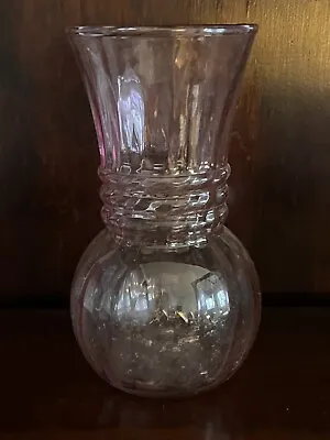 Buy Vintage Pink Amethyst Glassware Glass Vase Ribbed Inside Smooth Outside *g • 6.64£