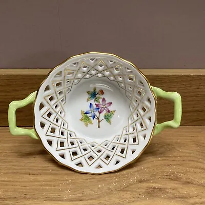 Buy Herend Porcelain Queen Victoria Round Open Weave Basket • 48£