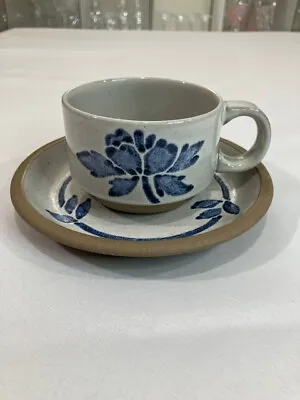 Buy Blue Print England By Midwinter Pottery LTD W.R. - One Vintage Cup & Saucer Set • 6.64£