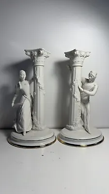 Buy Romeo & Juliet Fine Porcelain Candlesticks Franklin Mint 1986 • 42£