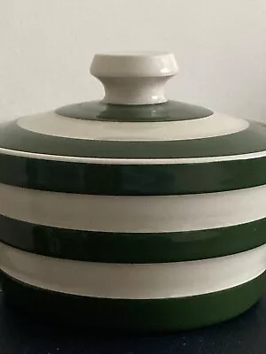 Buy T G Green Cornishware Green Stripe Rare Lidded Storage Butter Dish Bowl Jar • 49£
