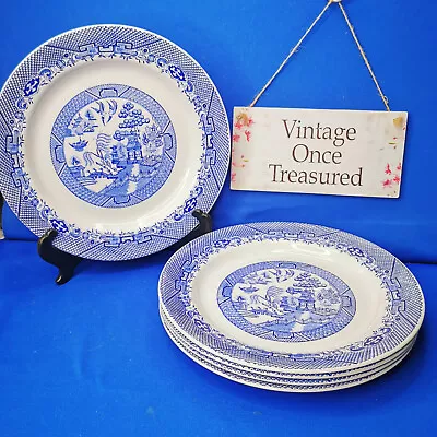 Buy 5 X WILLOW DINNER PLATES (10 )  Barratts Of Staffordshire * Vintage 1940s VGC • 18.75£