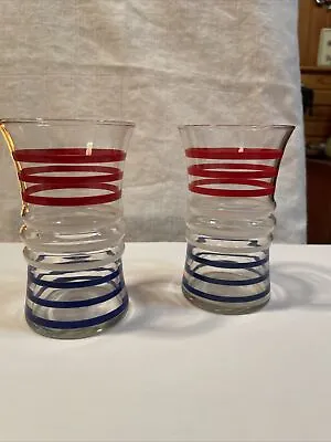 Buy Vintage Libbey Red, White & Blue Patriotic Glasses • 14.46£