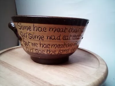 Buy Cumnock Pottery Motto Ware Antique  Bowl Selkirk Grace 19 Cm A/f • 55£