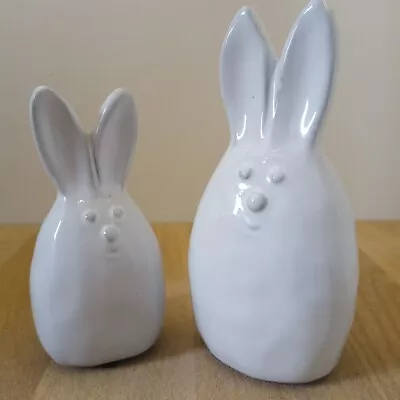 Buy A Pair Of White Rabbits, White Glazed Terracotta • 9.89£