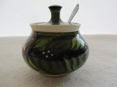 Buy Vintage Alvingham Pottery (Pru Green) Lidded Marmalade Pot With Spoon • 20£
