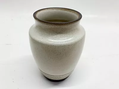 Buy Denby Stoneware Vase Medium Two Tone Ribbed Speckled Brown 17cm • 16£
