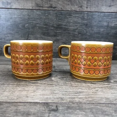 Buy Hornsea 1977 Saffron 2 Ceramic Cups Mugs Made In England Vintage Retro • 12.99£