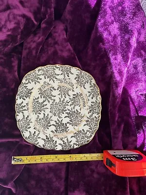 Buy Vintage Royal Vale Bone China Saucer Plate Gold Leaf Pattern.England • 6£