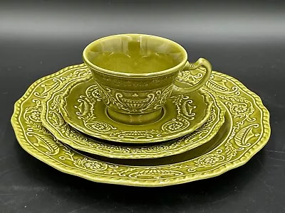 Buy 4 Piece Place Setting Canonsburg Pottery Regency Ironstone Green • 28.72£