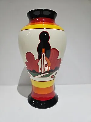 Buy Clarice Cliff Wedgwood Bizarre Mei Ping Vase Farmhouse Pattern 30 Cm • 315£