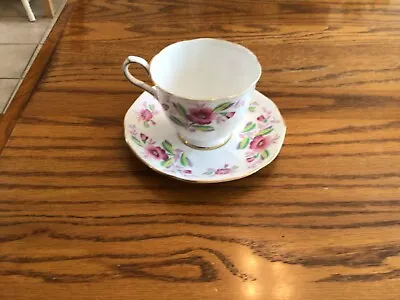 Buy Vintage Tuscan English Bone China Cup And Saucer Set Pink Floral • 5.71£