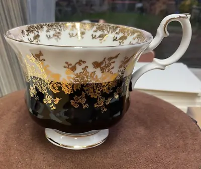 Buy Royal Albert Regal Series Cup Only Vintage Black Gold And White • 10£