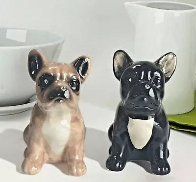 Buy French Bulldog Black Tan Ceramic Salt & Pepper Shaker Set Frenchie Lover Gift • 12.95£