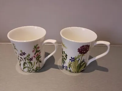 Buy QUEENS BY CHURCHILL - 2 X FINE CHINA MUGS -  HIMALAYAN FLOWERS  -  E M PEARSON • 6.99£