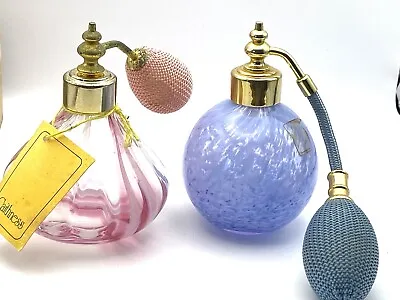 Buy Caithness Glass Perfume Atomiser X2 Scotland 1980s Blue/ Pink/ White Swirl • 15£