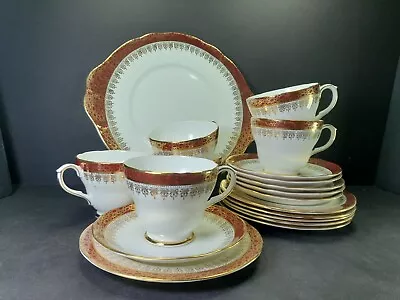 Buy Lovely Burgundy Duchess Bone China Part Tea Set Cups Saucers Winchester Pattern • 55£