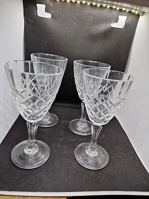 Buy 4 Vintage Small Crystal Cut Wine Port Sherry Glasses   13.5cm • 3.50£