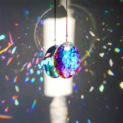 Buy AB Coating Window Crystal Prism Suncatcher Rainbow Maker Glass Hanging Pendant • 8.16£