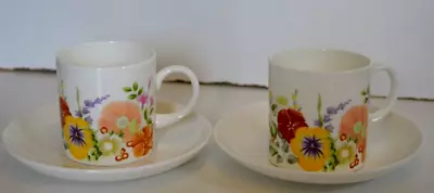 Buy 2 Wedgewood Summer Bouquet Cups And Saucers • 9.99£