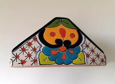 Buy   Mexican Ceramic  Napkin Holder Hand Made Folk Art Hand Painted Table Decor • 13.45£