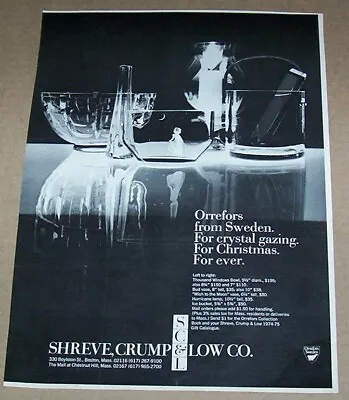 Buy 1974 Print Ad - Orrefors Crystal Glass Glassware Shreve Crump & Low Advertising • 7.59£