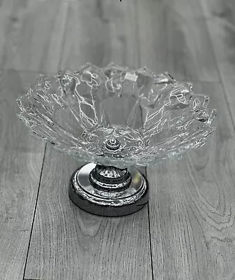 Buy XXL Stunning Latest Round Glass Diamond Crystal Bling Fruit Bowl • 38.99£
