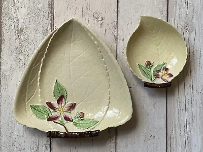 Buy 2 X Carlton Ware Australian Design Leaf Dishes With Apple Blossom Pattern • 7£