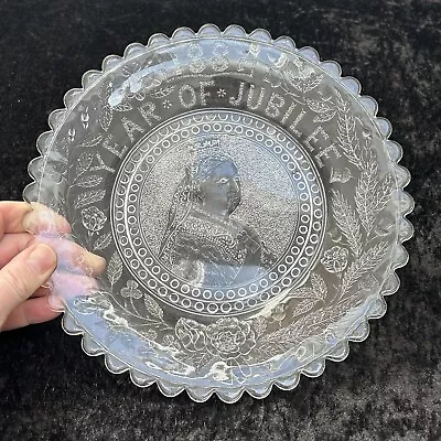 Buy Queen Victoria 1887 Year Of The Golden Jubilee Commemorative Glass Plate • 6£