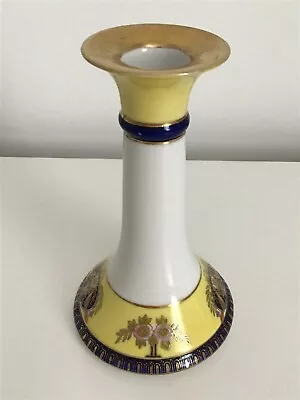 Buy Vintage Noritake Japanese Yellow/Blue/Gold Gilded Bone China Candlestick 13.5 Cm • 7.50£