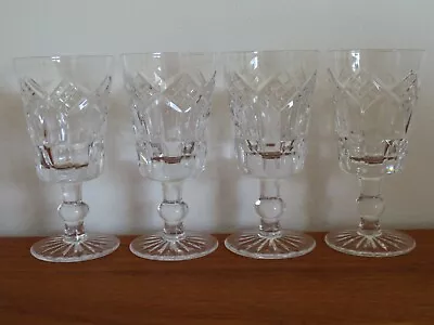 Buy SET Of 4 QUALITY LEAD CRYSTAL CUT GLASS SMALL SHERRY / LIQUER / APERITIF GLASSES • 9.99£