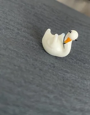 Buy Tiny Handmade White Swan Lampwork Glass Animal Figure • 3.99£