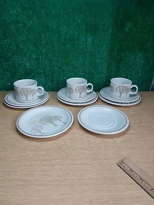 Buy Churchill Staffordshire Homespun Stonecast Trees 3 X Trios & 1 Saucer And 1 Side • 19.25£