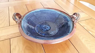 Buy Jackson Stoneware Pottery Kilkenny Ireland ~ Large Blue Fruit Bowl ~ VGC • 18£