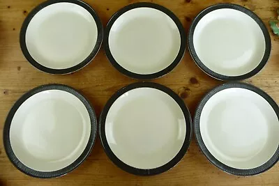 Buy 1960's Poole Pottery Charcoal Compact 6 X 10  Dining Plates • 12£