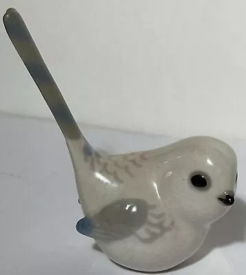 Buy Lomonosov USSR Porcelain Long Tailed Titmouse White Gray Black Tit Bird Figurine • 21.10£