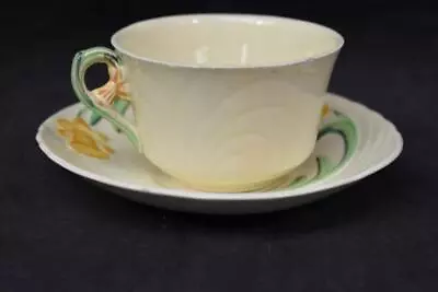 Buy Shorter & Son Ltd Cup & Saucer Daffodil Art Deco Staffordshire • 4.99£