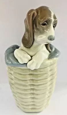 Buy Lladro Figurine  Dog In Basket Large • 28£