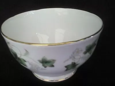Buy Sugar Bowl, Duchess Bone China, Ivy Pattern With Gilded Rim, 1980s Vintage • 10£