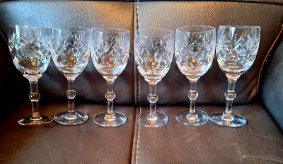 Buy Set Of 6 Royal Doulton Lead Crystal Georgian Wine / Hock Glasses • 49.99£