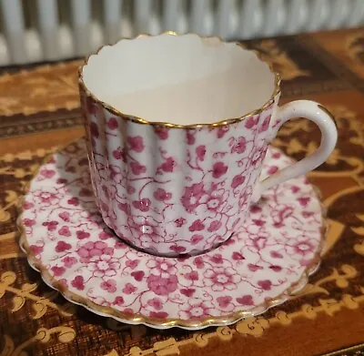 Buy Spode Copeland Demitasse Cup And Saucer Set Pink Chintz 1875-1890 Vgc 2879 • 40£