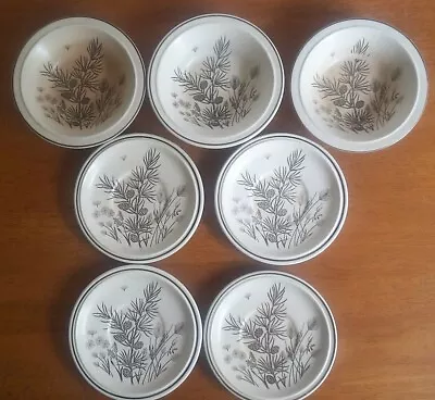 Buy WH Grindley Pinewood 4x Side Plates + 3x Soup / Cereal Bowls VGC • 8.95£