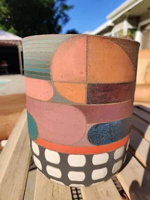 Buy New Rory Foster One-of-a-kind Geometric Pottery Vase Hand-made Signed Ceramic • 576.44£
