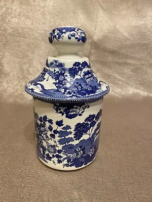 Buy Vintage  San Claudio Progresssion Ironstone “Empire” Blue And White Lidded Jar • 49.99£