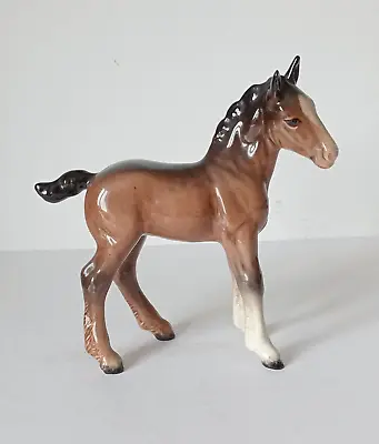 Buy (647) Vintage Beswick Shire Foal # Large # Chestnut Brown Gloss • 19£