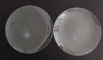Buy 2x Vintage Chance Glass 'Swirl' Round Serving Plates Approx 25cm Diameter Used • 9.99£