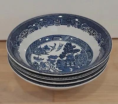 Buy Set Of 4 Johnson Brothers Blue Willow Pattern Cereal / Soup Bowls, 15cm Diameter • 9.99£